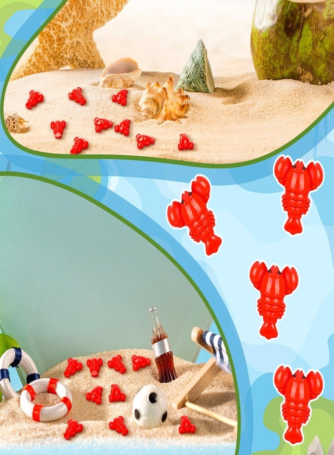 RoundFunny 100 Pcs Mini Lobster Figurine Resin Lobster Models Tiny Red Crawfish Decor Small Fake Sea Figurine for Early Education Teaching Aids, Party Shooting Props and Tabletop Decor - Image 4